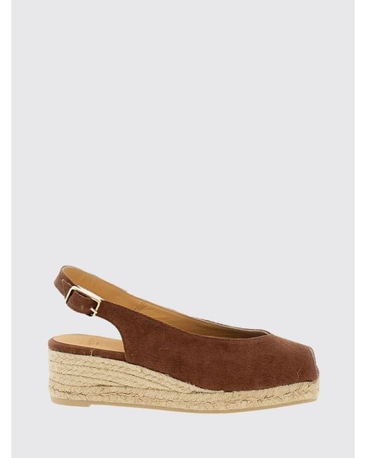 Castaner Brown Dosalia Mid-Wedge Canvas Espadrilles With Open Toe