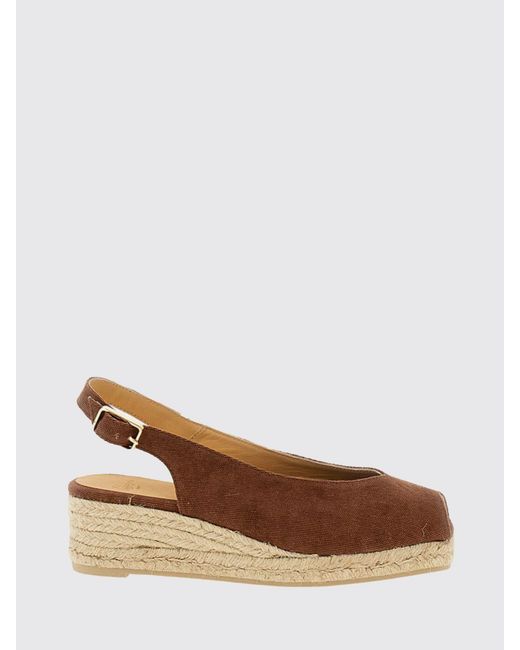Castaner Brown Dosalia Mid-Wedge Canvas Espadrilles With Open Toe