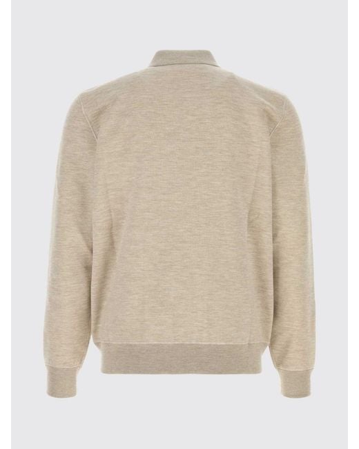 Brioni Natural Cotton And Cashmere Polo Cardigan for men