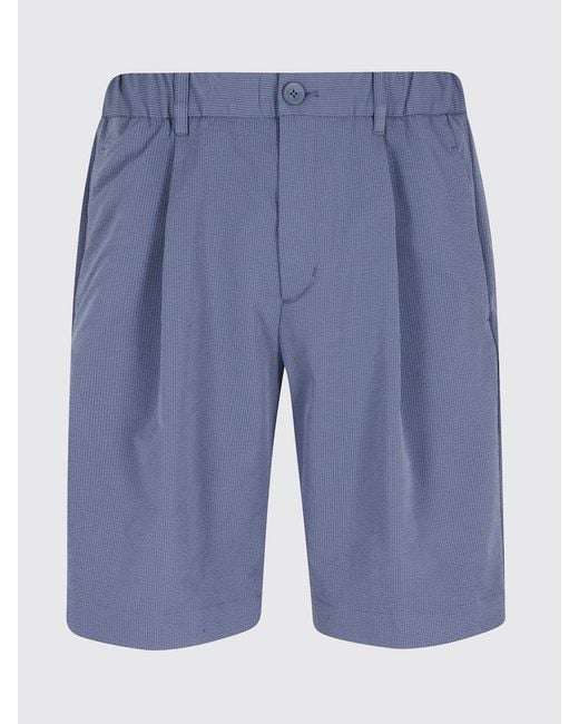 Herno Blue Crêpe Chino Shorts With Belt Loops for men