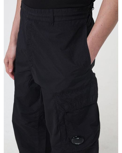 C P Company Black Technical Fabric Cargo Trousers for men
