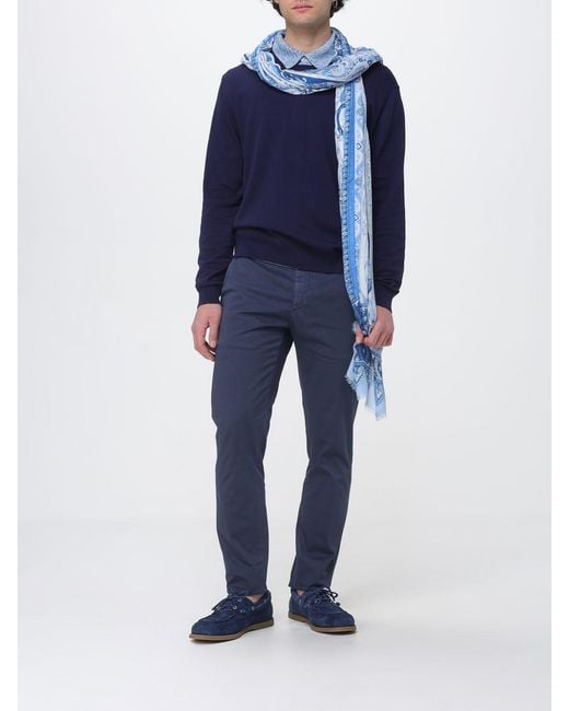 Etro Blue Modal Scarf With Paisley Jacquard for men
