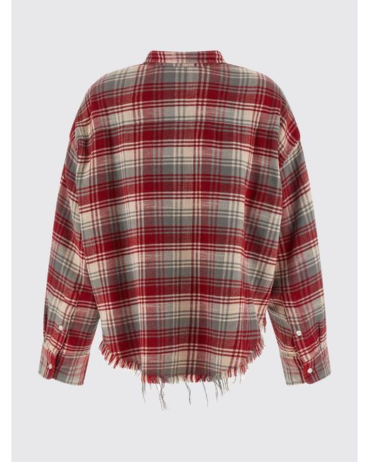 R13 Red Cotton Check Shirt
