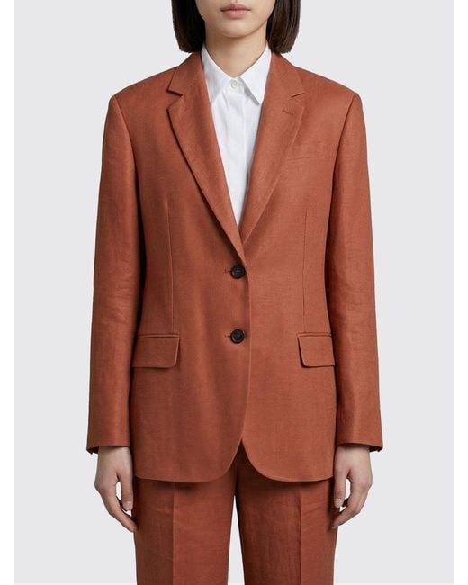 Brunello Cucinelli Brown Linen Single-Breasted Blazer