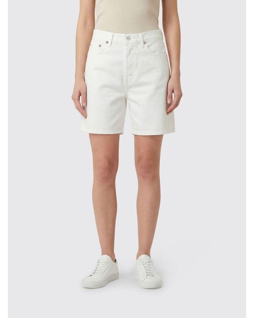 Agolde White Cotton Shorts