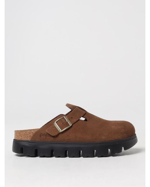 Birkenstock Brown Boston Chunky Suede Clogs