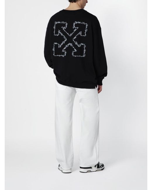 Off-White c/o Virgil Abloh Black Crew Neck Sweatshirt With Arrow Logo for men