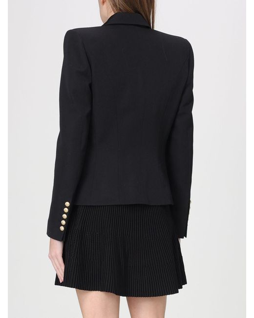 Balmain Black Double-Breasted Wool Blazer