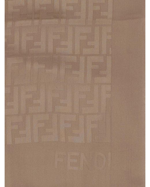 Bufanda De Seda Fendi de color Natural