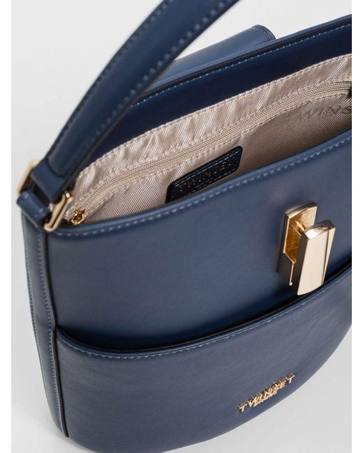 Twinset Blue Synthetic Leather Bucket Bag
