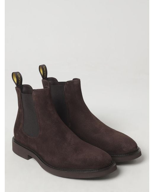 Doucal's Black Suede Ankle Boots for men