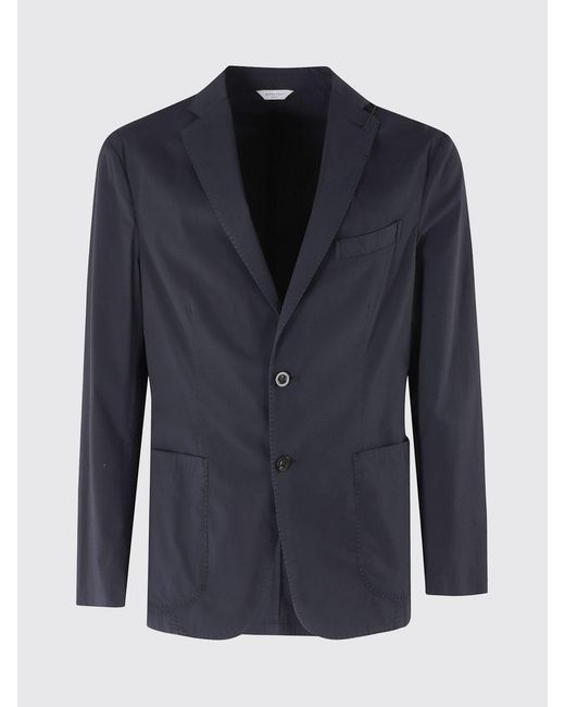 Boglioli Blue Jersey Single-Breasted Blazer for men
