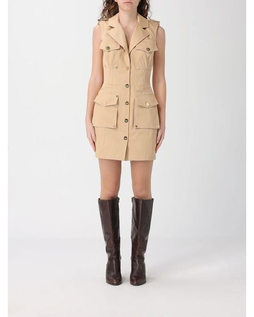 elisabetta franchi beige dress Elisabetta Franchi Double-Breasted Dress Dresses Beige