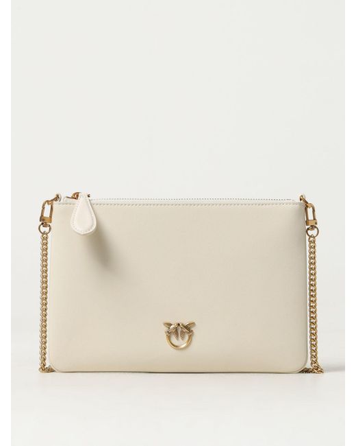 Pinko Natural Leather Pouch With Logo