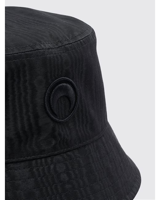 MARINE SERRE Black Recycled Polyester Bucket Hat