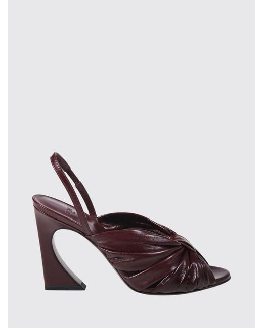 Fendi Brown Arco Draped Nappa Sandals