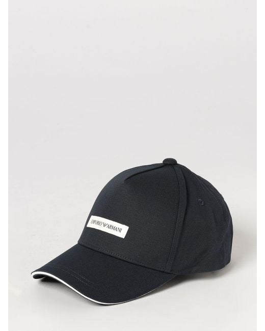 Emporio Armani Black Cotton Baseball Cap for men