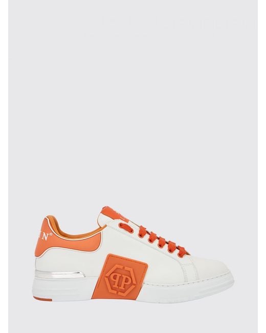 Philipp Plein Red Phantom Kick$ Leather Sneakers for men