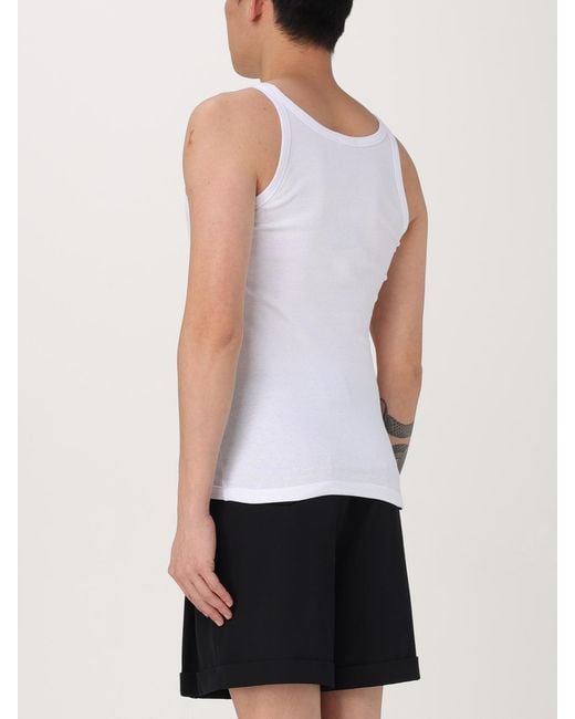 Dolce & Gabbana White Ribbed Tank Top Slim Fit for men
