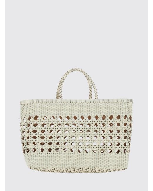 OSOI Natural Biscuit Woven Recycled Leather Handbag With Double Handle