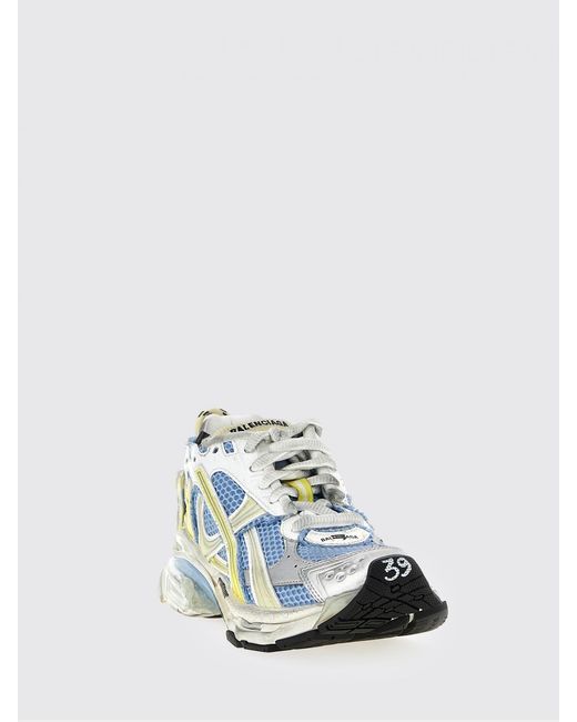 Balenciaga White Runner Mesh And Rubber Sneakers