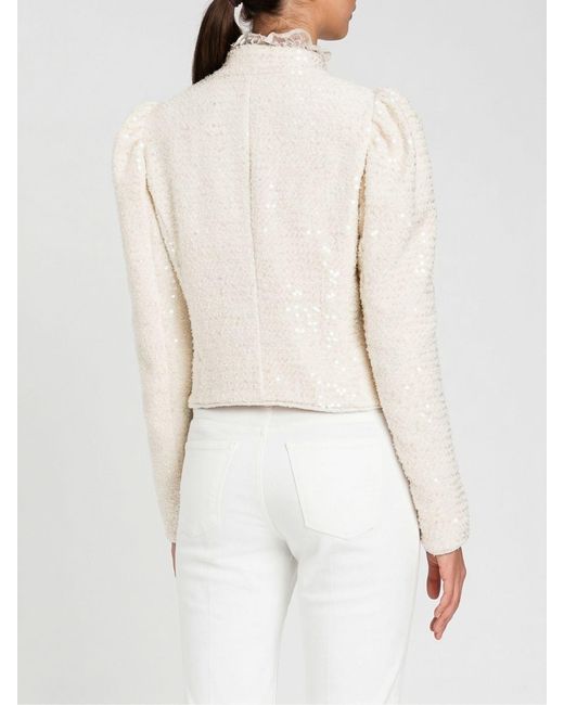 Twinset Natural Bouclé Jacket With Sequins