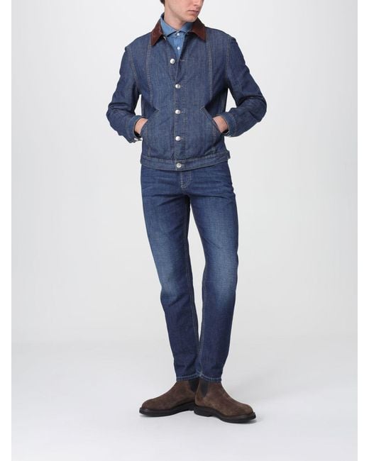 Brunello Cucinelli Blue Denim Jacket for men