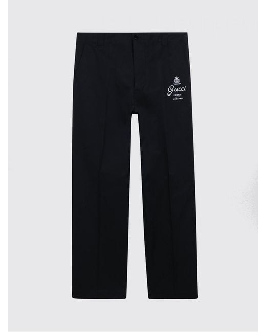 Gucci Black Cotton Tailored Trousers for men