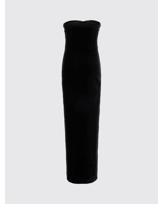 Alessandra Rich Black Viscose And Silk Dress With Bows
