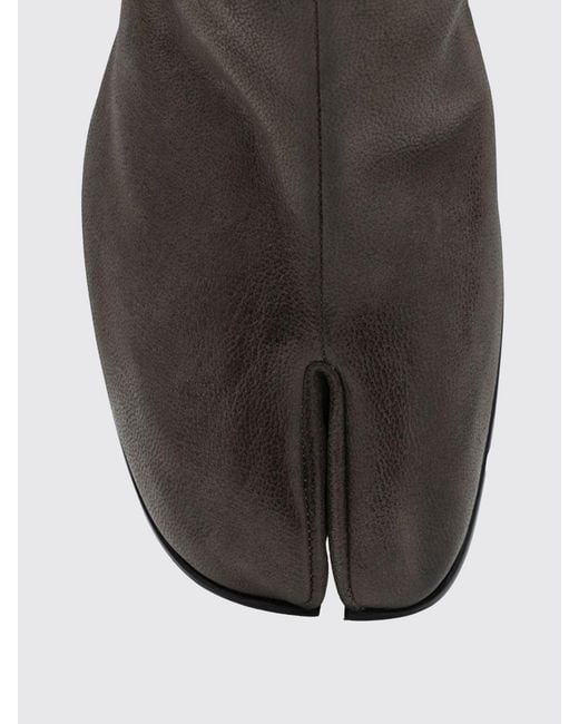 Maison Margiela Brown Tabi Leather Ankle Boots By