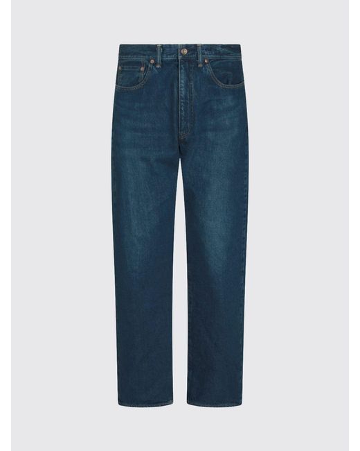 Maison Kitsuné Blue Maison KitsunÉ Mid-Rise Straight Jeans for men