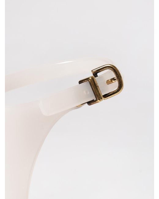 Chloé Natural Chlo&Eacute Jelly Pvc Thong Sandals With Ankle Strap