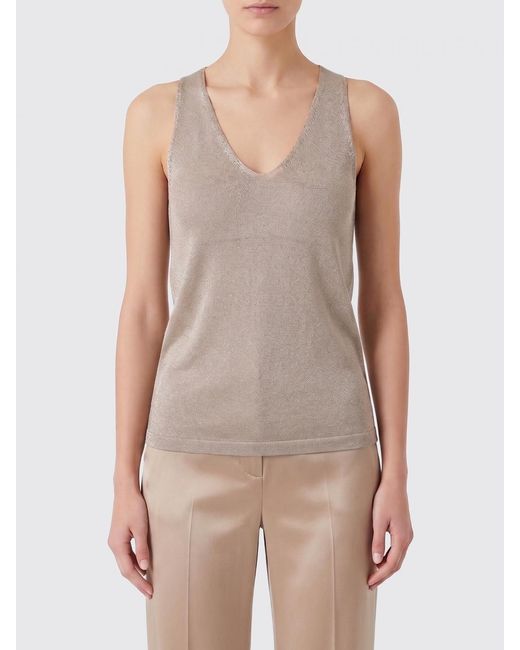 Giorgio Armani Natural Viscose Knit Top