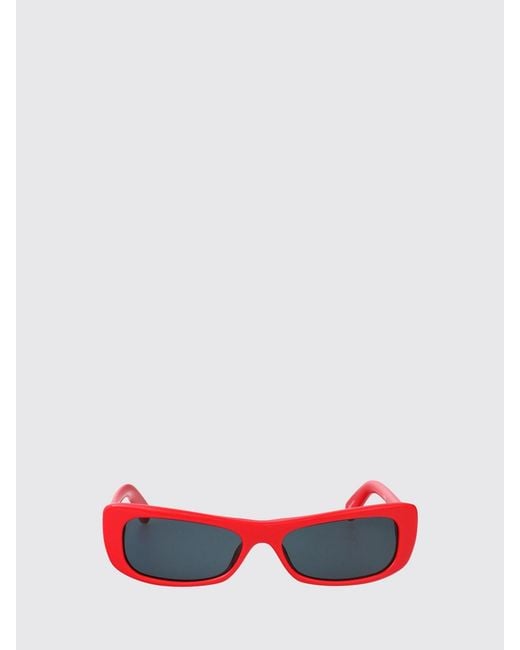 Jacquemus Red Rectangular Aviator Cat-Eye Acetate Sunglasses for men