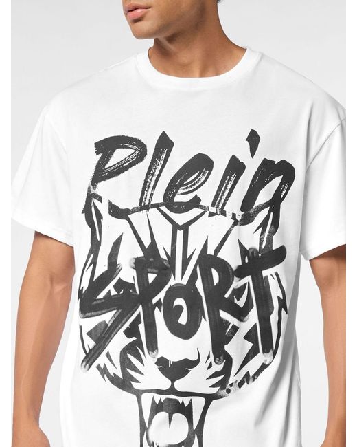 Philipp Plein White Cotton Jersey T-Shirt With Contrasting Logo for men
