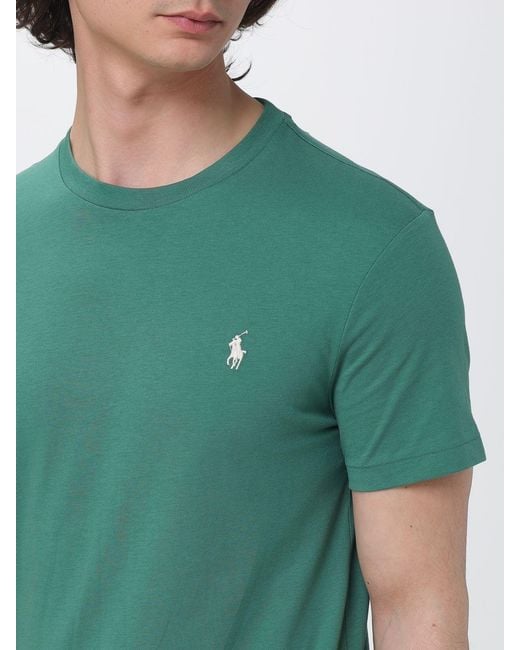 Polo Ralph Lauren Green Pony Logo Cotton T-Shirt for men