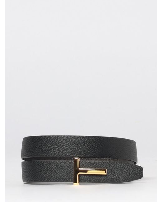 Tom Ford Gray Hammered Leather Belt for men