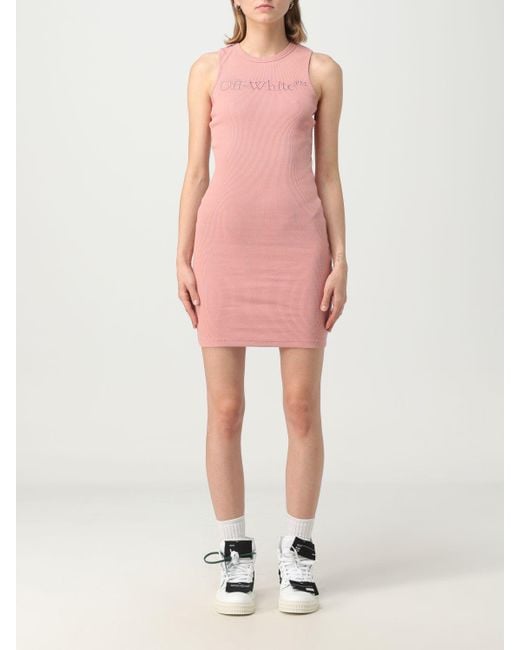 Off white top pink dress