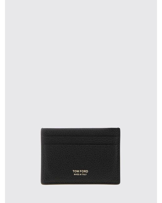 Tom Ford White Flacher Kartenhalter Von Aus Genarbtem Kalbsleder Mit Logo-Schriftzug