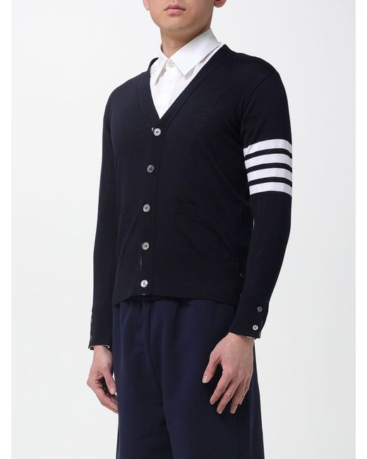Thom Browne Blue Virgin Wool Cardigan for men
