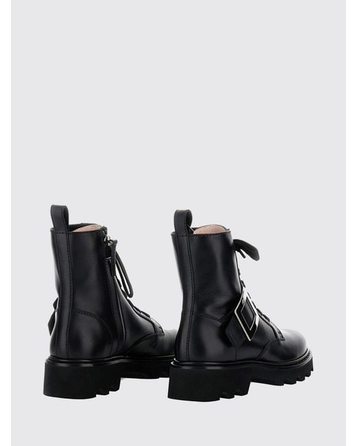 Roger Vivier Black Flat Ankle Boots