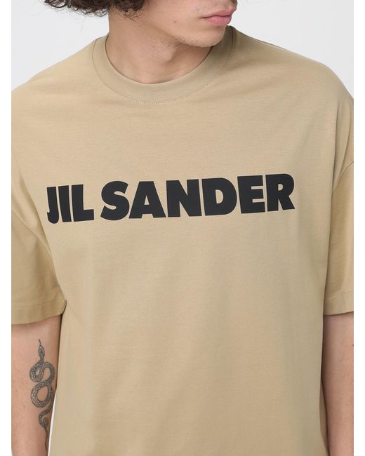 Jil Sander Natural Cotton T-Shirt With Logo for men