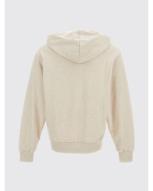 A.P.C. White Cotton Hoodie With Logo for men