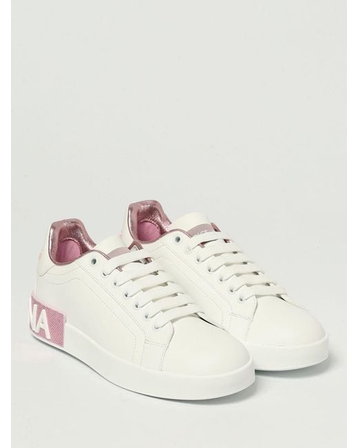 Dolce & Gabbana Natural Dolce &Amp Gabbana Portofino Leather Sneakers