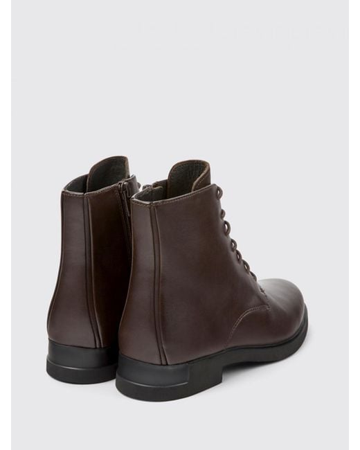 Camper Brown Iman Leather Ankle Boots