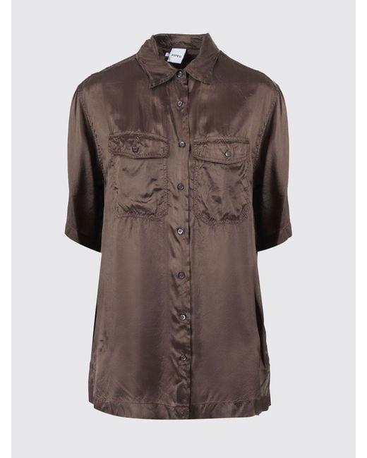 Aspesi Brown Casual Viscose Shirt