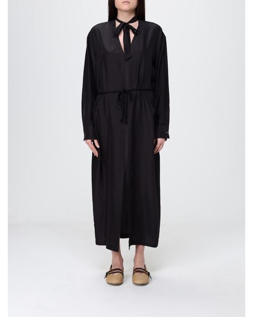 Barena Black Silk Midi Dress
