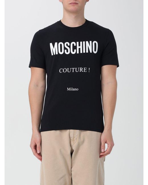 T-shirt in jersey organico di Moschino Couture in Black da Uomo