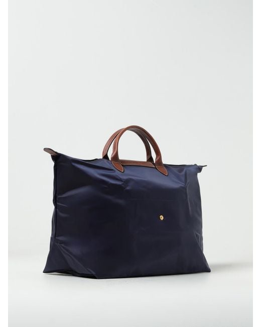 Longchamp Blue Le Pliage Original L Travel Nylon Bag