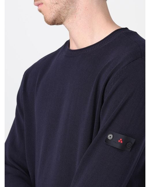 Peuterey Blue Cotton Crew Neck Sweater for men